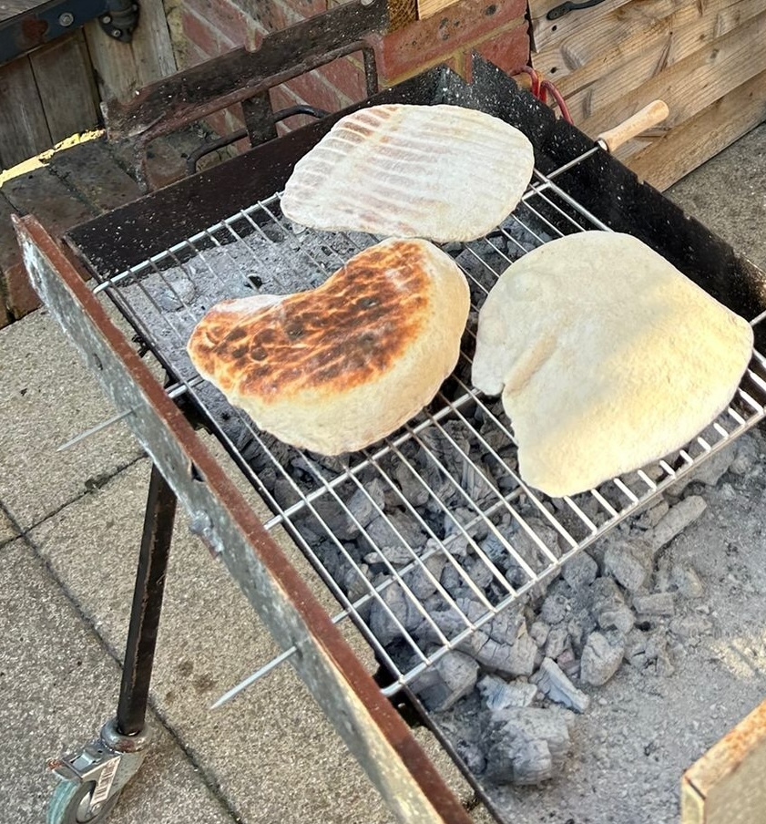 Greek Flatbread on Grill